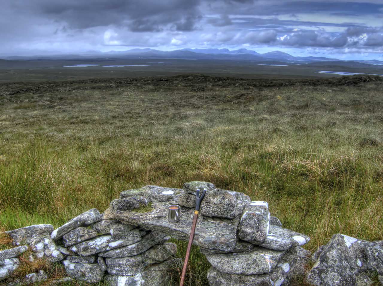 Drinking tea while out walking on the Isle of Lewis